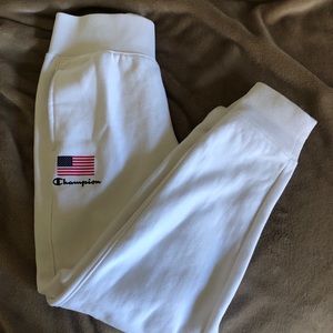 White Champion joggers